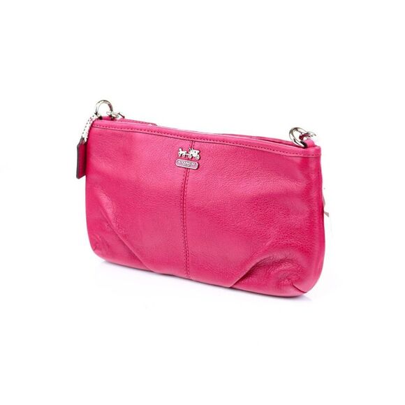 NWT Coach Leather Madison Chain Wallet Clutch MAGENTA - Picture 5 of 9